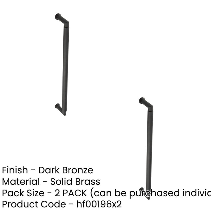PACK Dark Bronze Pull Handle 425mm Bolt Through Elegant Brass Design Door Handle (1)-1