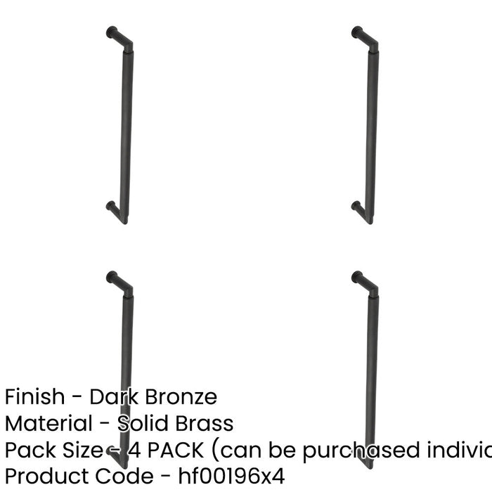 PACK Dark Bronze Pull Handle 425mm Bolt Through Elegant Brass Design Door Handle-1