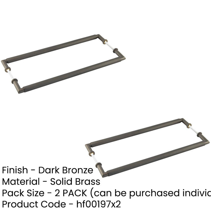 PACK Elegant Back Back Dark Bronze Pull Handle 425mm Solid Brass Design Door Handle (1)-1