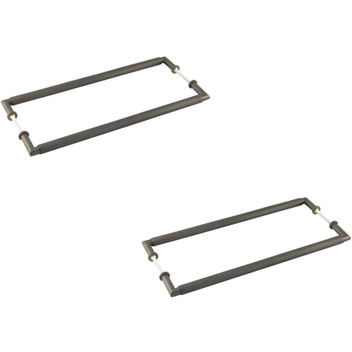 PACK Elegant Back Back Dark Bronze Pull Handle 425mm Solid Brass Design Door Handle (1)