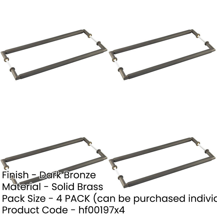 PACK Elegant Back Back Dark Bronze Pull Handle 425mm Solid Brass Design Door Handle-1