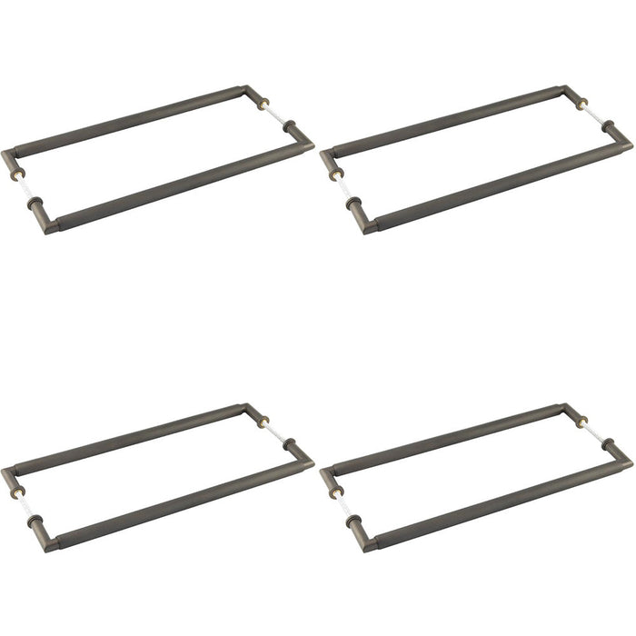 PACK Elegant Back Back Dark Bronze Pull Handle 425mm Solid Brass Design Door Handle