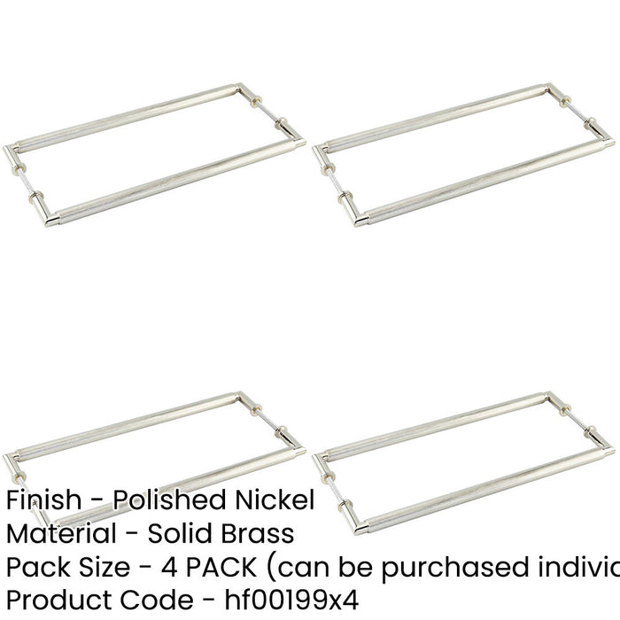 PACK Stylish 425mm Back Back Pull Handle Polished Nickel Finish Door Handle-1
