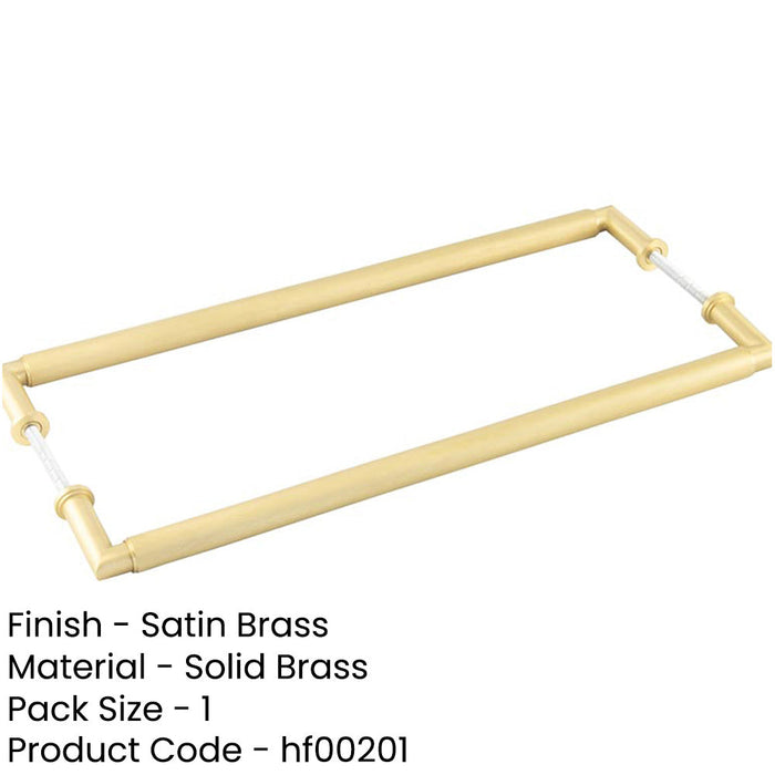 Satin Brass Back Back Pull Handle 425mm Stylish Design Door Handle-1