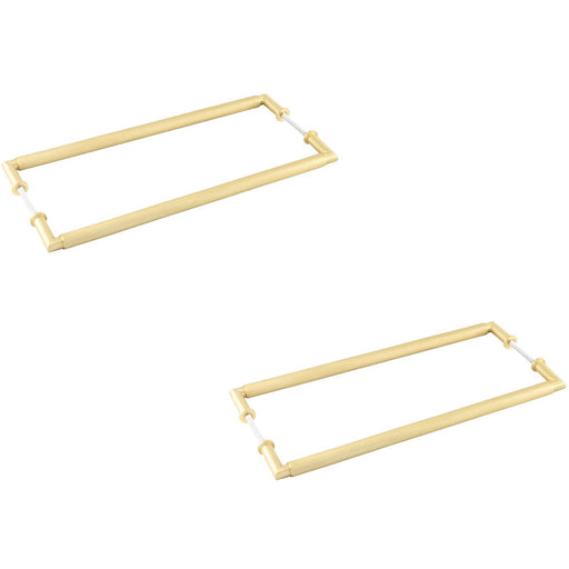 PACK Satin Brass Back Back Pull Handle 425mm Stylish Design Door Handle (1)