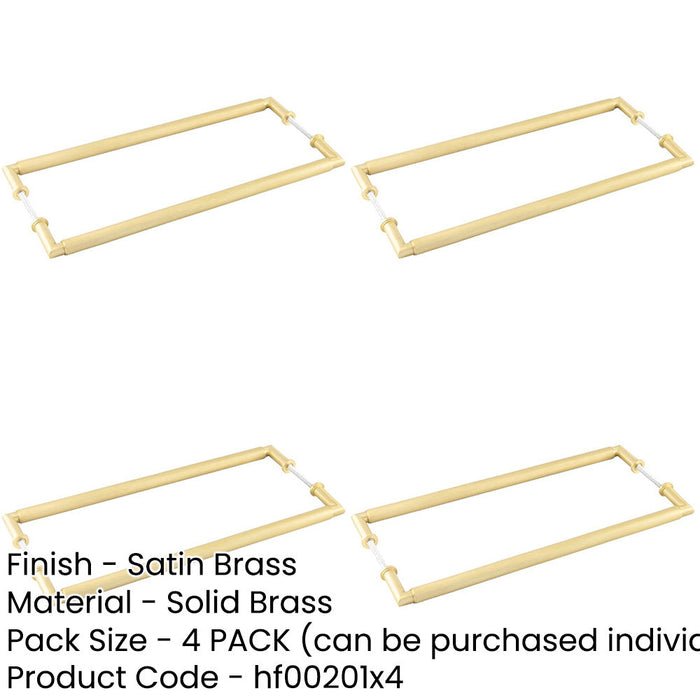 PACK Satin Brass Back Back Pull Handle 425mm Stylish Design Door Handle-1