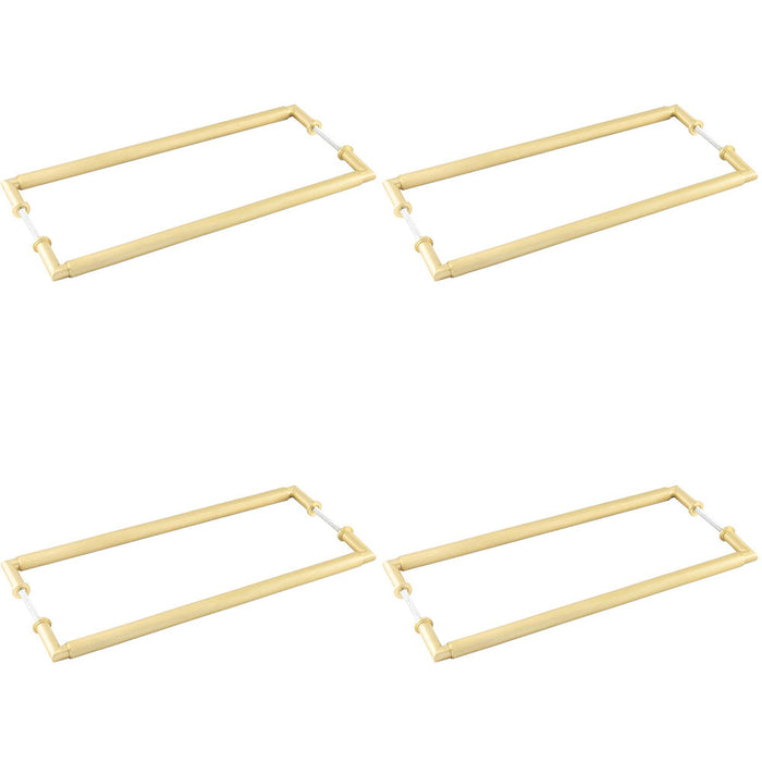 PACK Satin Brass Back Back Pull Handle 425mm Stylish Design Door Handle