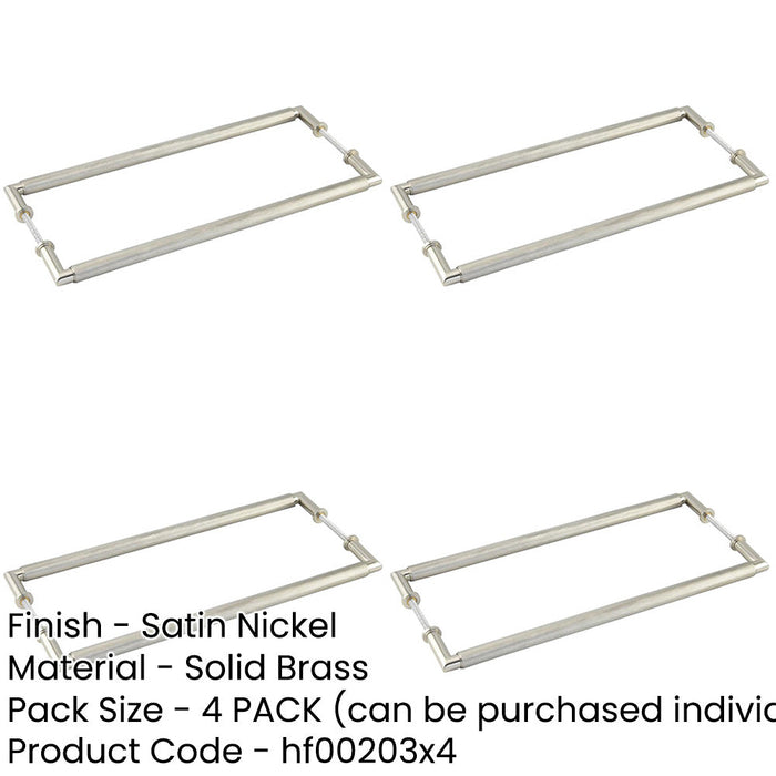 PACK Satin Nickel Pull Handle 425mm Stylish Door Access Door Handle-1