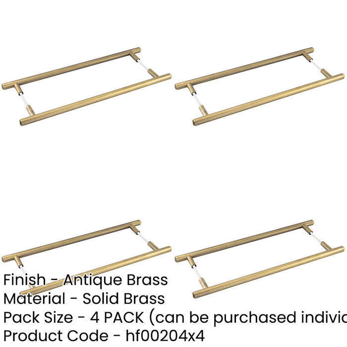 PACK Antique Brass Pull Handle 425mm Elegant Durable Door Handle-1