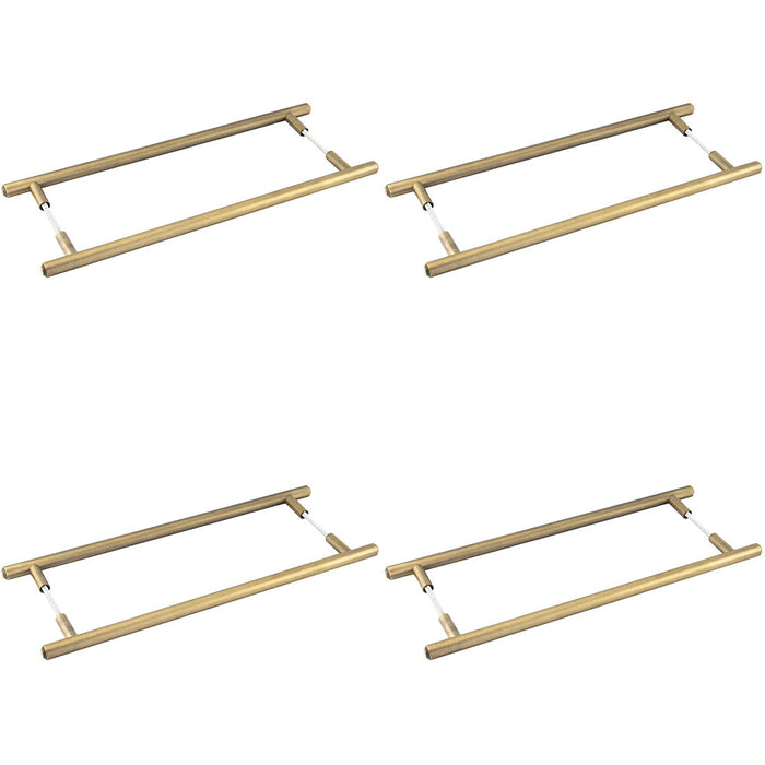 PACK Antique Brass Pull Handle 425mm Elegant Durable Door Handle