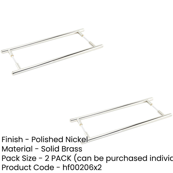 PACK Stylish Polished Nickel Face Pull Handle 425mm Modern Interiors Door Handle (1)-1