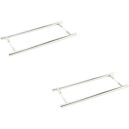 PACK Stylish Polished Nickel Face Pull Handle 425mm Modern Interiors Door Handle (1)