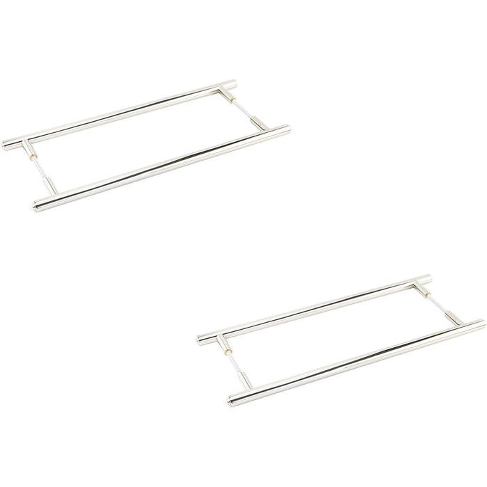 PACK Stylish Polished Nickel Face Pull Handle 425mm Modern Interiors Door Handle (1)