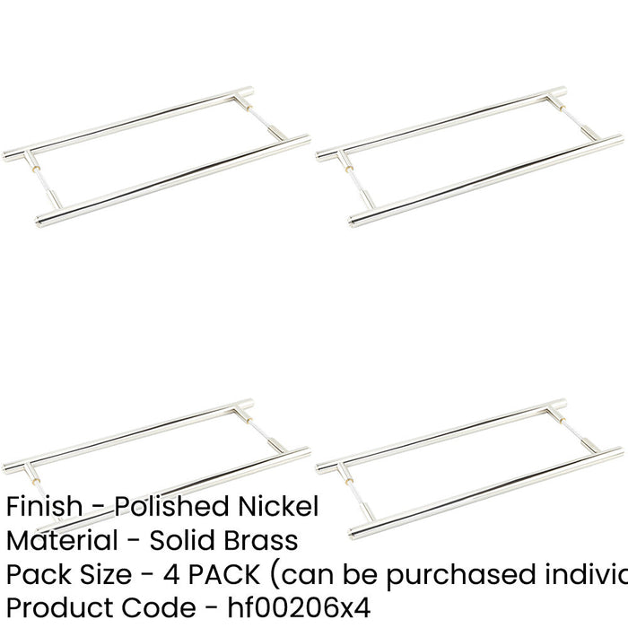 PACK Stylish Polished Nickel Face Pull Handle 425mm Modern Interiors Door Handle-1