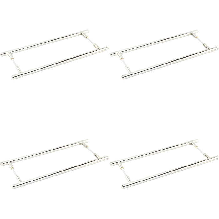 PACK Stylish Polished Nickel Face Pull Handle 425mm Modern Interiors Door Handle