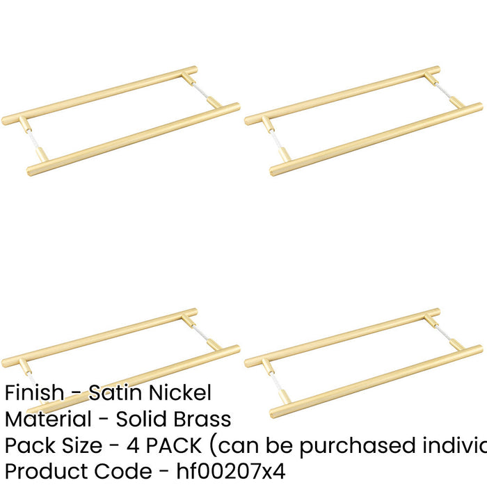 PACK Satin Nickel Pull Handle 425mm Stylish Home Enhancements Door Handle-1