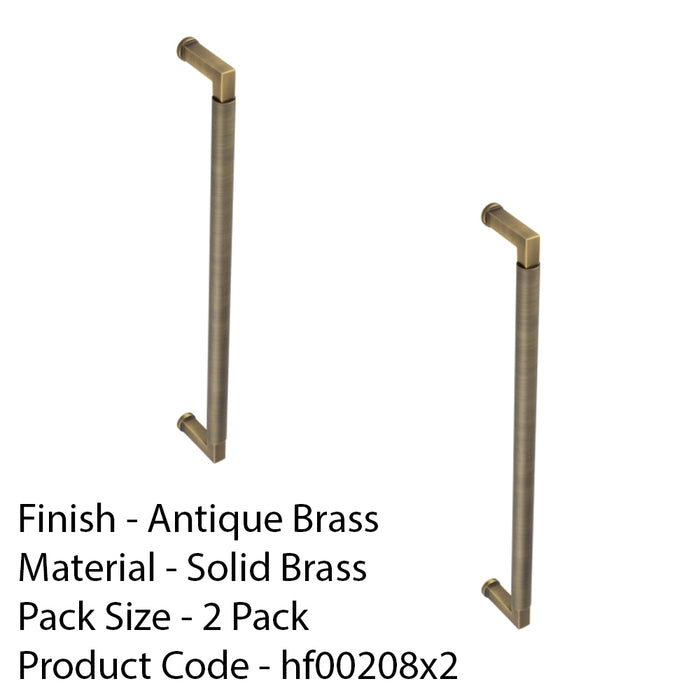 2 PACK Antique Brass Pull Handle 425mm for Cabinets and Doors - Door Handle
