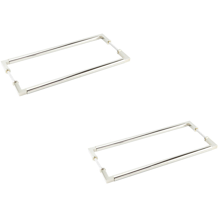 PACK Polished Nickel Pull Handle 425mm Stylish Interiors Door Handle (1)