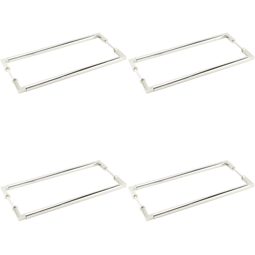 PACK Polished Nickel Pull Handle 425mm Stylish Interiors Door Handle