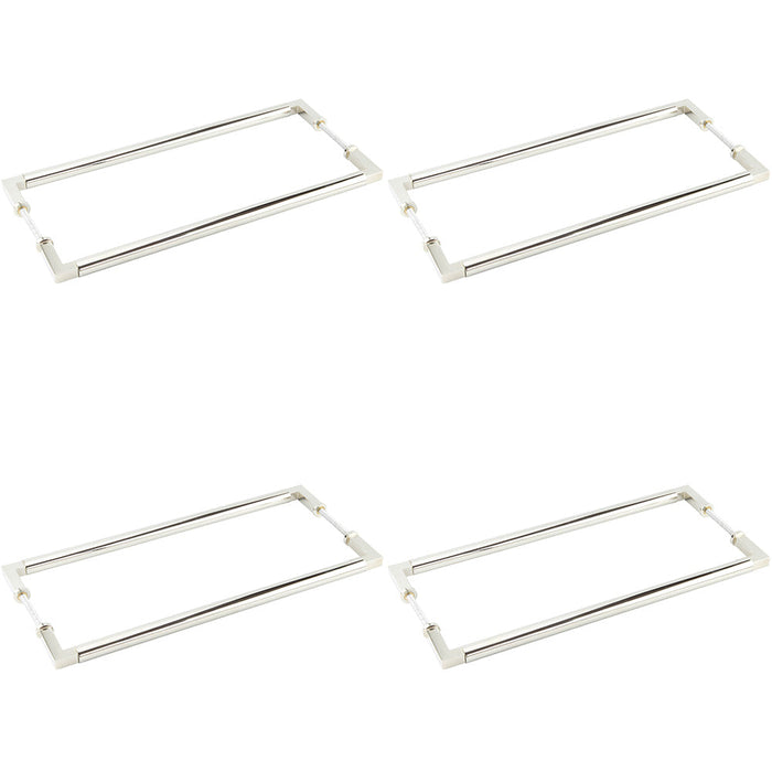 PACK Polished Nickel Pull Handle 425mm Stylish Interiors Door Handle