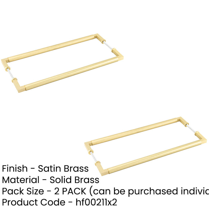 PACK Satin Brass Pull Handle 425mm Cabinets Doors Door Handle (1)-1