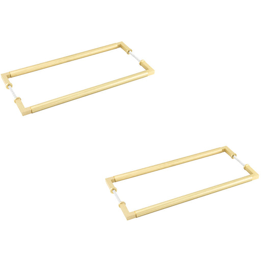 PACK Satin Brass Pull Handle 425mm Cabinets Doors Door Handle (1)