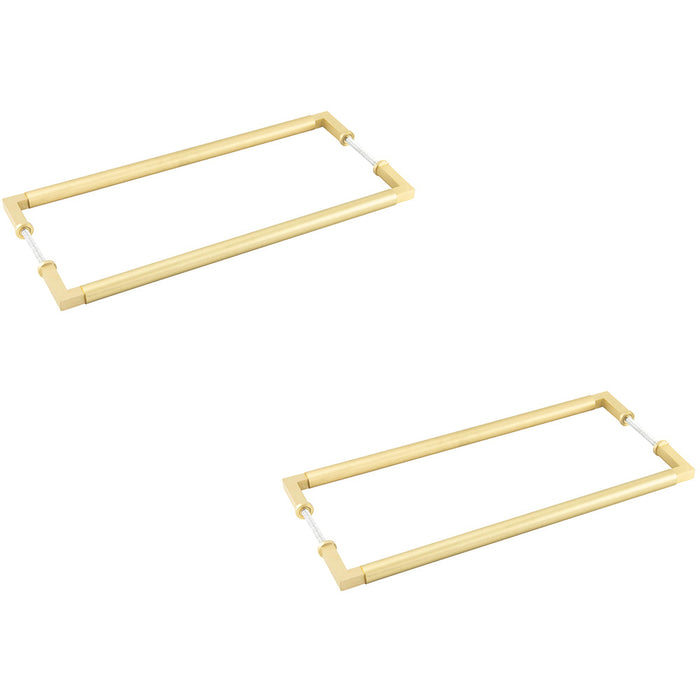PACK Satin Brass Pull Handle 425mm Cabinets Doors Door Handle (1)