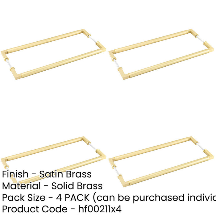 PACK Satin Brass Pull Handle 425mm Cabinets Doors Door Handle-1