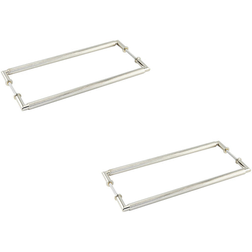 PACK Elegant Solid Brass Pull Handle 425mm Polished Nickel Finish Door Handle (1)