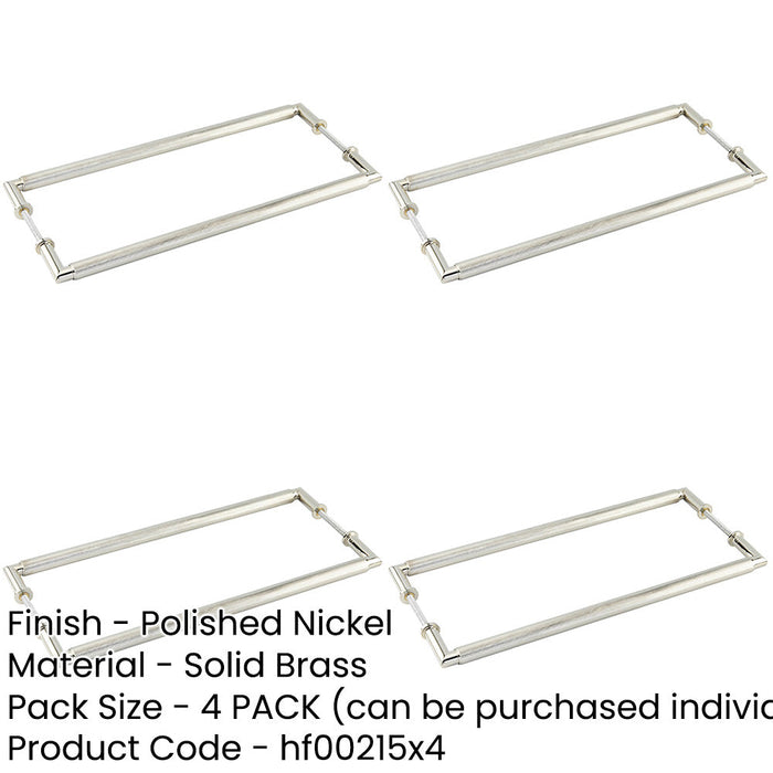 PACK Elegant Solid Brass Pull Handle 425mm Polished Nickel Finish Door Handle-1