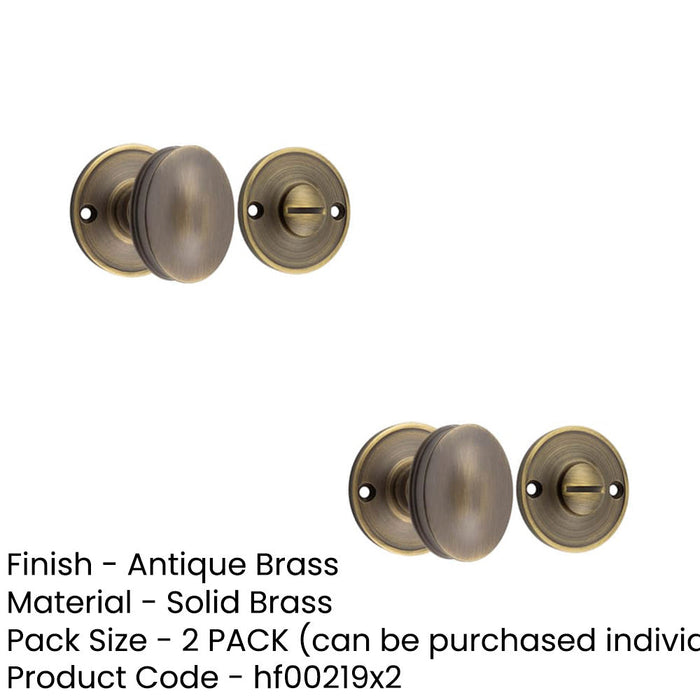 PACK 40mm Antique Brass Turn Release Luxury Door Knob Door Handle (1)-1