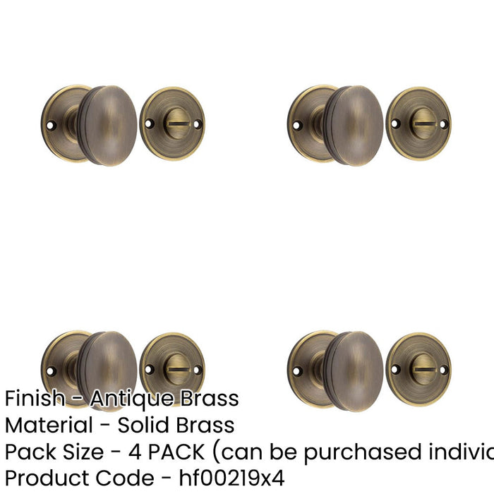 PACK 40mm Antique Brass Turn Release Luxury Door Knob Door Handle-1