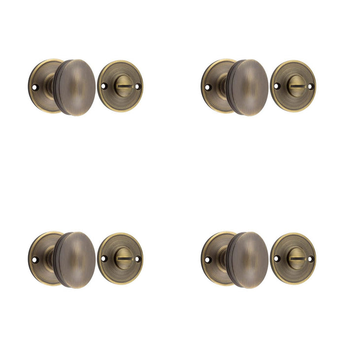 PACK 40mm Antique Brass Turn Release Luxury Door Knob Door Handle