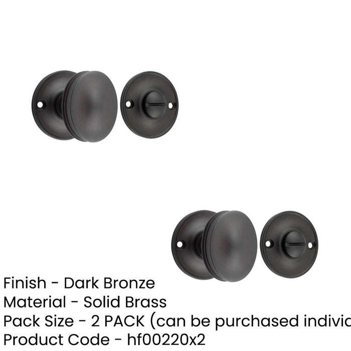 PACK Elegant 40mm Turn Release Dark Bronze Luxury Doors Door Handle (1)-1