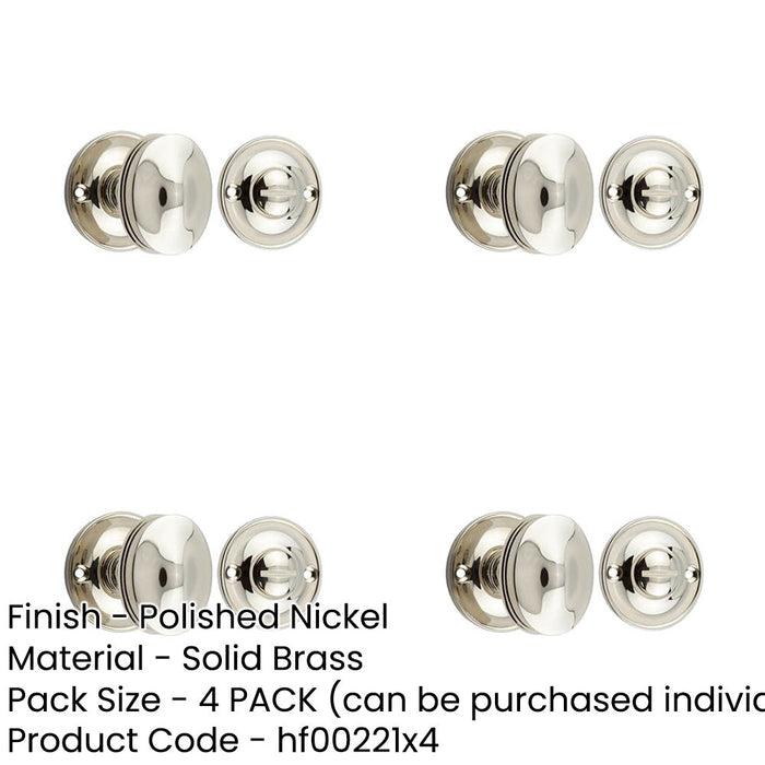 PACK Polished Nickel 40mm Turn Release Door Handle Luxury Homes Door Handle-1