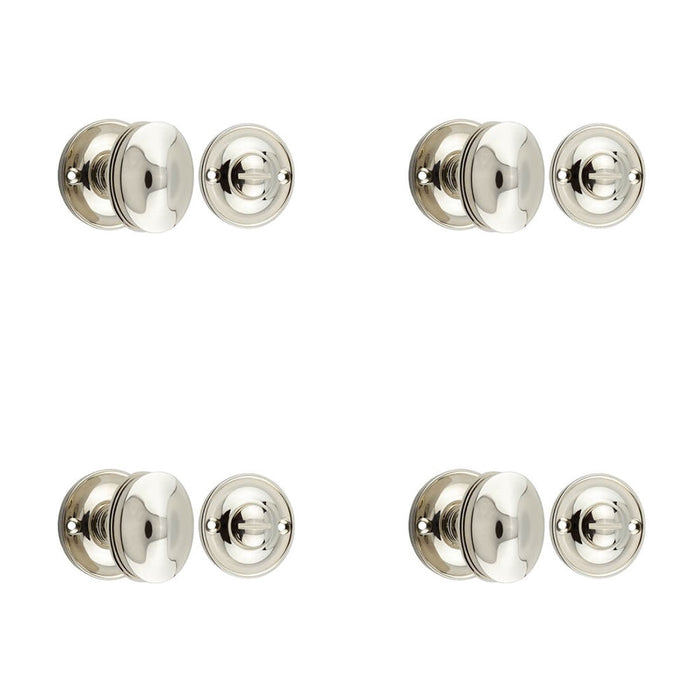 PACK Polished Nickel 40mm Turn Release Door Handle Luxury Homes Door Handle