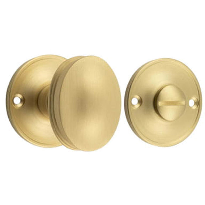40mm Satin Brass Turn Release Mechanism Luxury Door Knob Door Handle