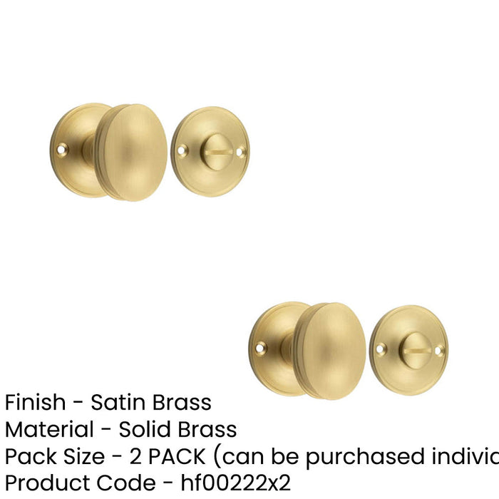 PACK 40mm Satin Brass Turn Release Mechanism Luxury Door Knob Door Handle (1)-1