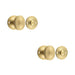 PACK 40mm Satin Brass Turn Release Mechanism Luxury Door Knob Door Handle (1)