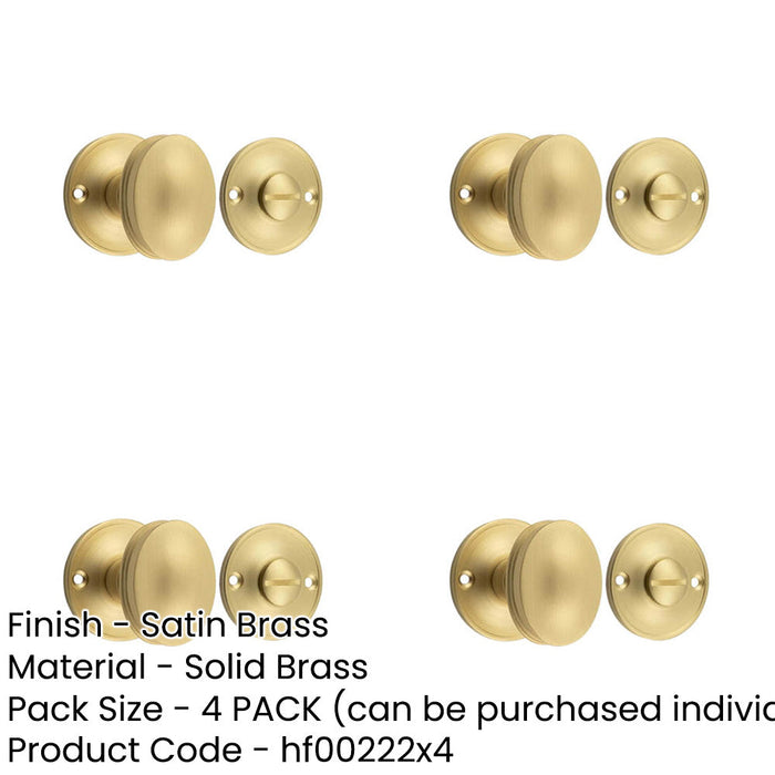 PACK 40mm Satin Brass Turn Release Mechanism Luxury Door Knob Door Handle-1