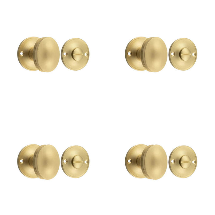 PACK 40mm Satin Brass Turn Release Mechanism Luxury Door Knob Door Handle