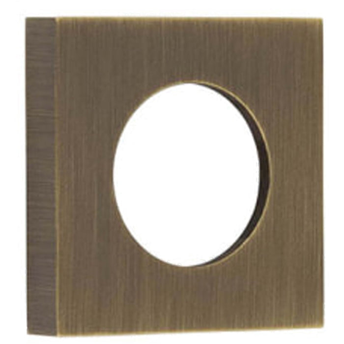 Stylish Square Plain Outer Rose Antique Brass Finish Door Handle