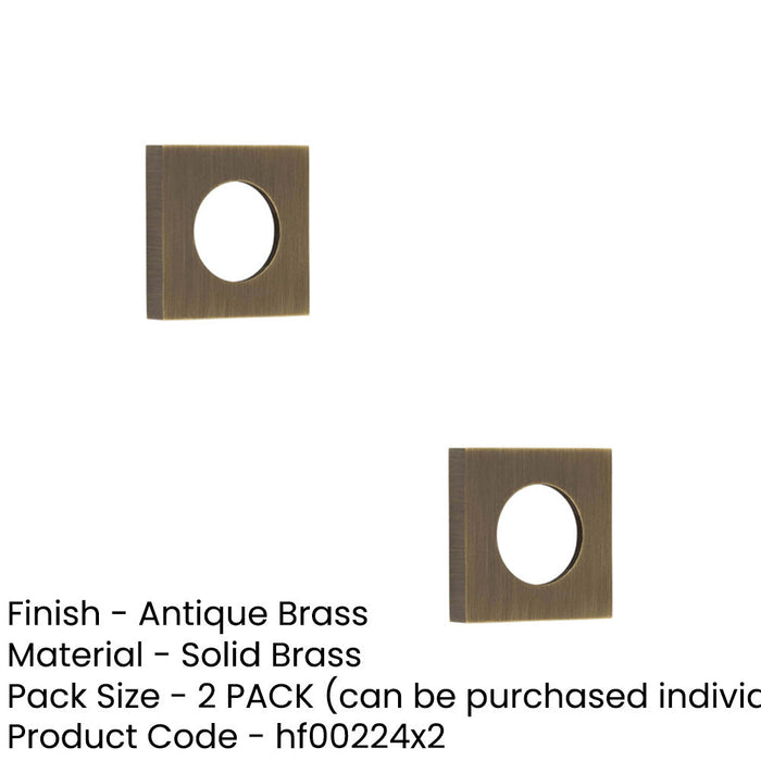 PACK Stylish Square Plain Outer Rose Antique Brass Finish Door Handle (1)-1