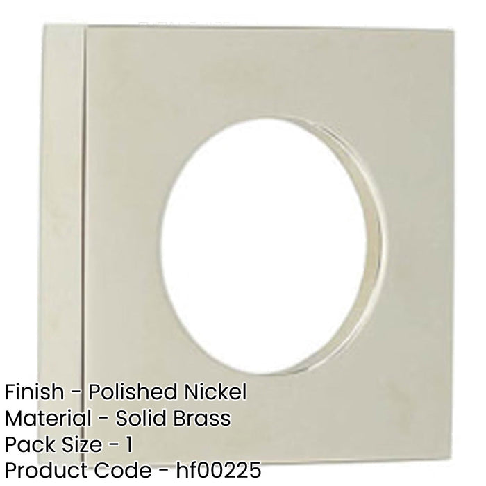 Square Plain Outer Rose Polished Nickel Finish Modern Doors Door Handle-1