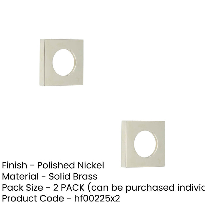 PACK Square Plain Outer Rose Polished Nickel Finish Modern Doors Door Handle (1)-1