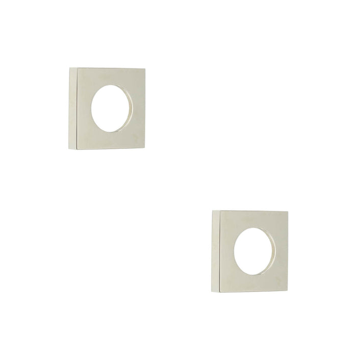 PACK Square Plain Outer Rose Polished Nickel Finish Modern Doors Door Handle (1)