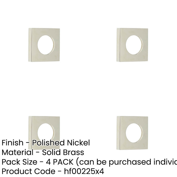 PACK Square Plain Outer Rose Polished Nickel Finish Modern Doors Door Handle-1