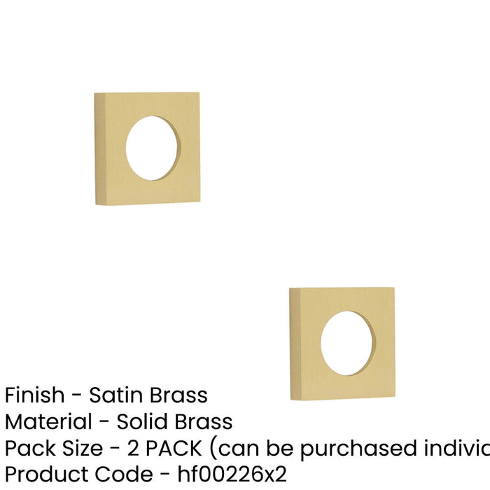 PACK Elegant Square Plain Outer Rose Satin Brass Finish Modern Doors Door Handle (1)-1