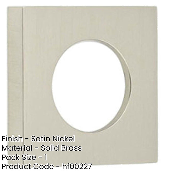 Elegant Square Satin Nickel Door Rose Solid Brass Door Handle-1