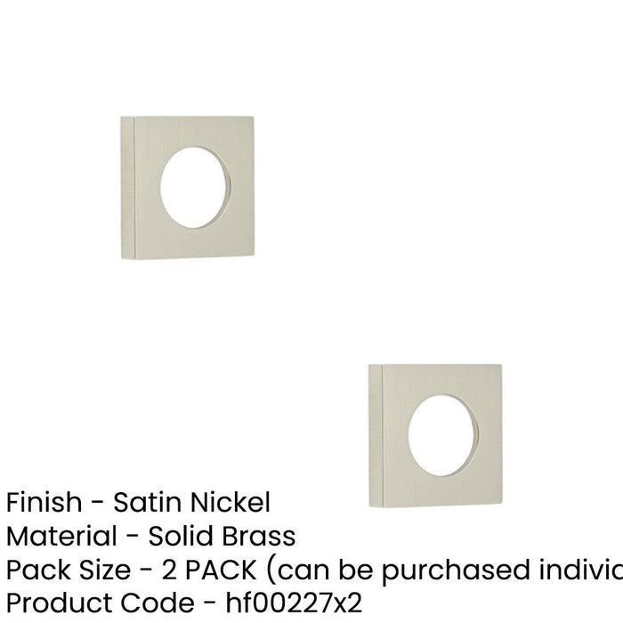 PACK Elegant Square Satin Nickel Door Rose Solid Brass Door Handle (1)-1